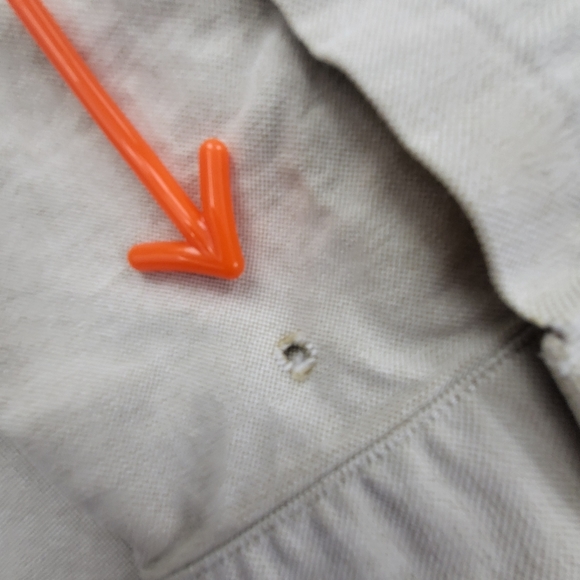 Ralph Lauren Polo Shirt Mens 16-34 Button Up Yarmouth Cream FLAW - Picture 6 of 9